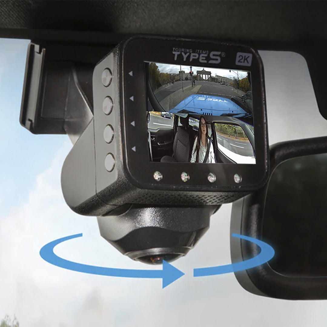 TravCa Dash 360 2K | Dashcam mit 360 Grad Rundum Blick in 2K Bildqualität