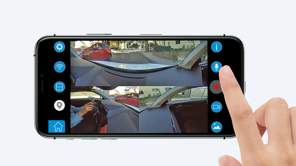 TravCa Dash 360, Dashcam 360 Grad Rundum Blick Vorne, Hinten & Seite, 1080p Full HD Autokamera, App Steuerung mit 7 Ansichten, 24/7 Aufnahme  beim Fahren & Parken