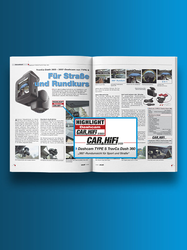 TravCa Dash 360 | Full HD Dashcam mit 360 Grad Rundum Blick - TYPE S® | Teil der Horizon Brands Group