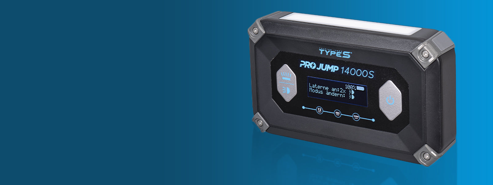 ProJump 14000S | Sichere Profi Starthilfe für Benziner und Diesel | Powerbank mit Arbeitsleuchte - TYPE S® | Teil der Horizon Brands Group