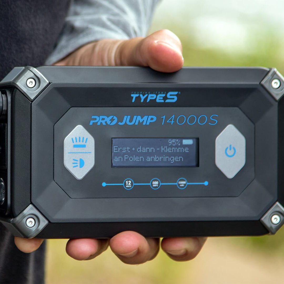 ProJump 14000S | Sichere Profi Starthilfe für Benziner und Diesel | Powerbank mit Arbeitsleuchte