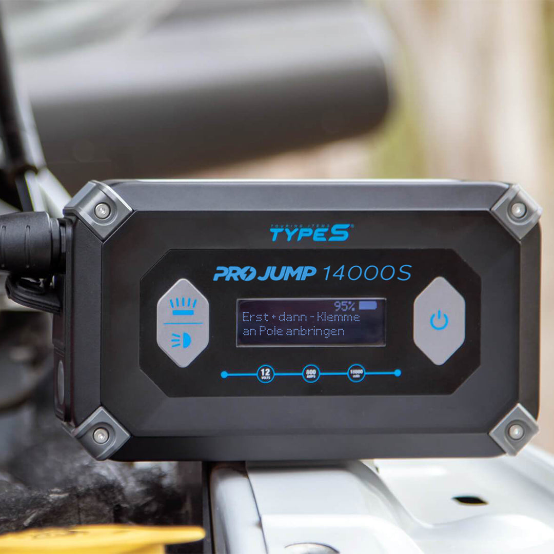 ProJump 14000S | Sichere Profi Starthilfe für Benziner und Diesel | Powerbank mit Arbeitsleuchte