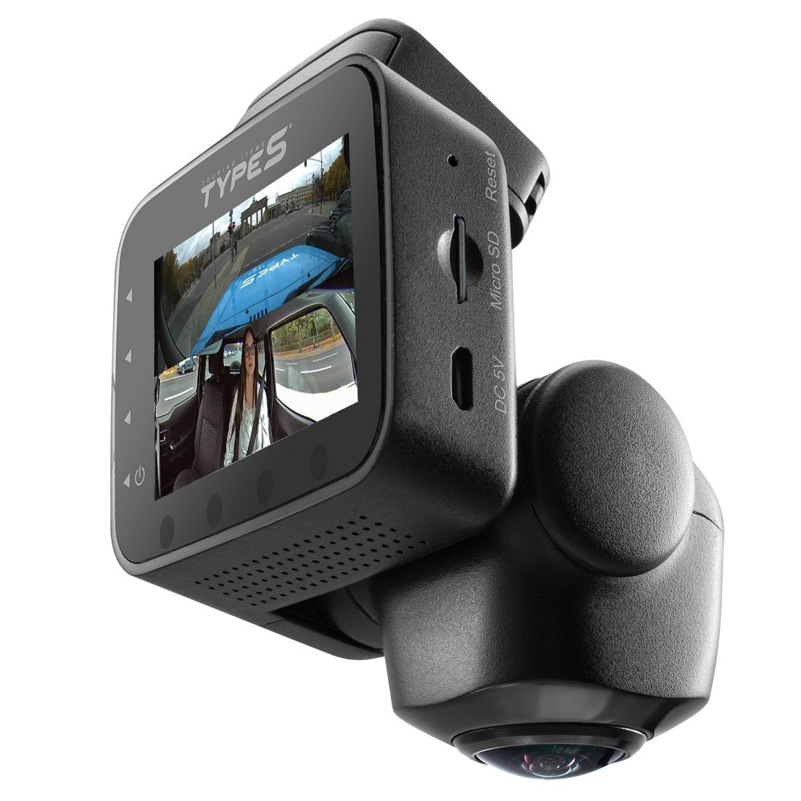 Vusddy 3 Kanäle Autokamera Dashcam 1080P, 360 Grad überwachung,  überwachungskamera Auto, Dash Camera Auto Vorne und Hinten mit 4 IR-Lampen,  2,5 Zoll
