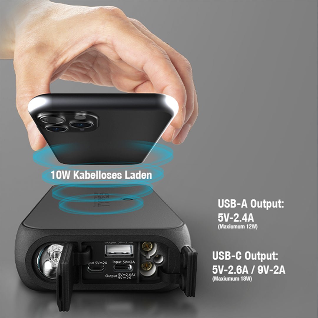 StartYa 8Qi Gen2 | Starke Starthilfe fürs Auto und handliche Powerbank der 2. Generation - TYPE S